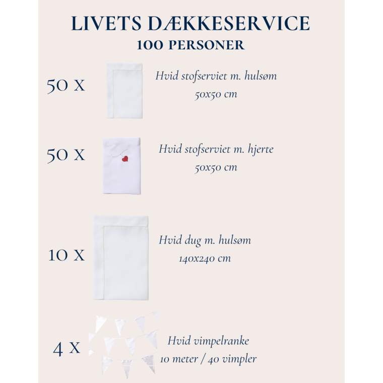 Livets dkkeservice, alt du behver i duge og servietter til din fest
