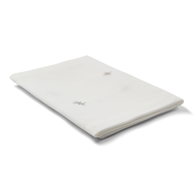 Vit bordslpare med silverstjrnor