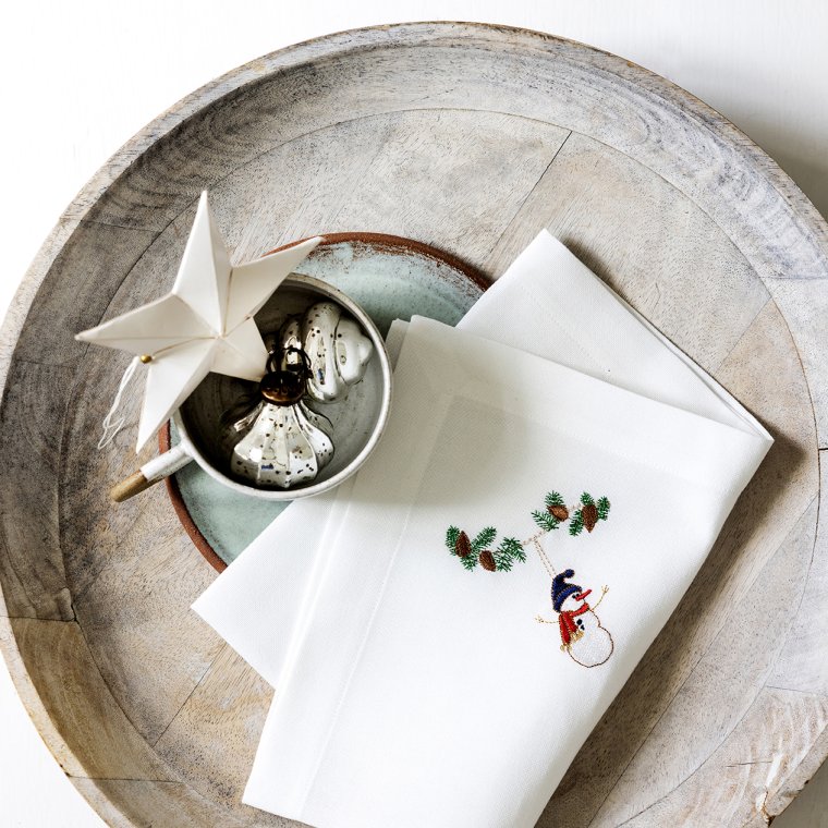 Juleserviet med snemand