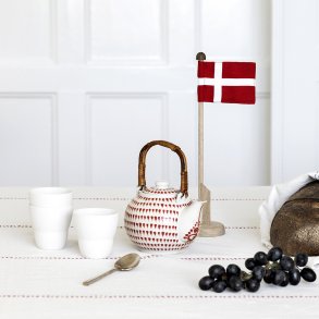 Bordflagstang i egetr med Dannebrog