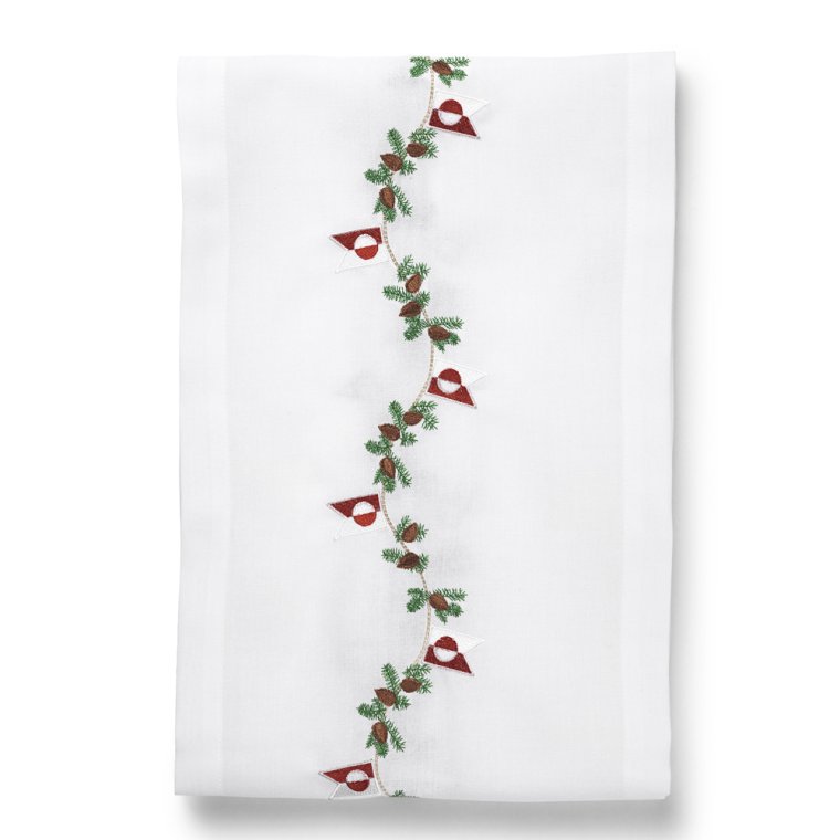 Julebordlber med grnlandsk flag og gran