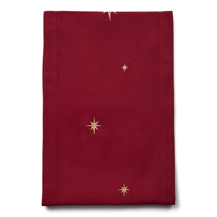 Mrkerd bordlper med gullstjerner