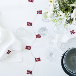 Serviett med norsk flagg