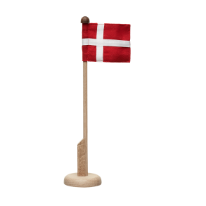 Bordflagstang i egetr med Dannebrog  2. sortering