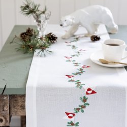 Julebordlber med grnlandsk flag og gran