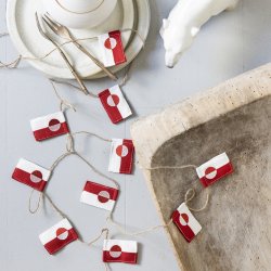 Lille flagranke med 10 grnlandske flag