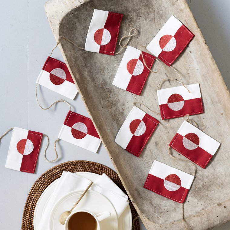 Stor flagranke med Grnlandske flag