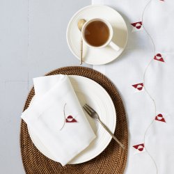 Serviet i stof med grnlandsk flag