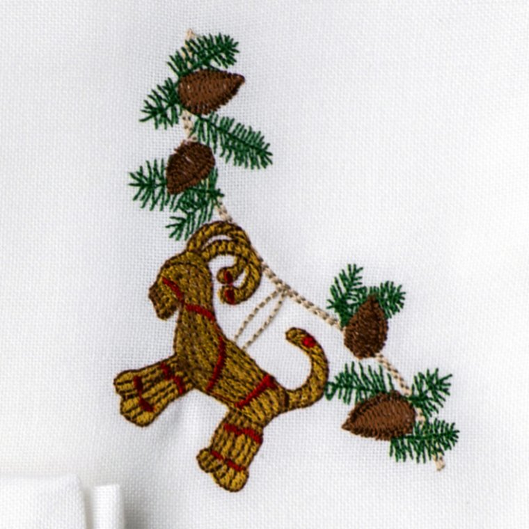 Juleserviet med halmbuk