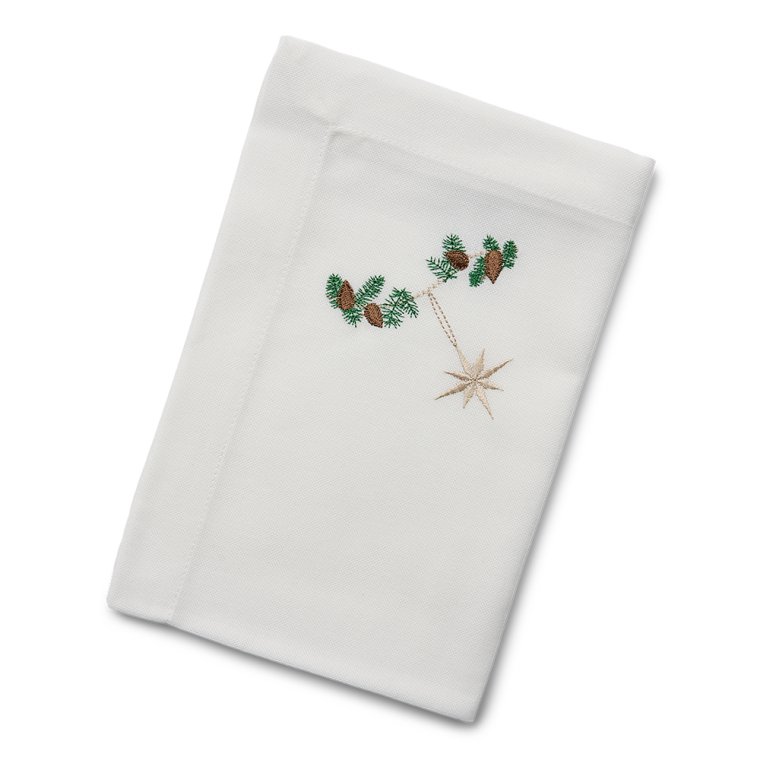 Juleserviett med gullstjerne
