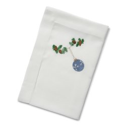 Juleserviett med bl julekule