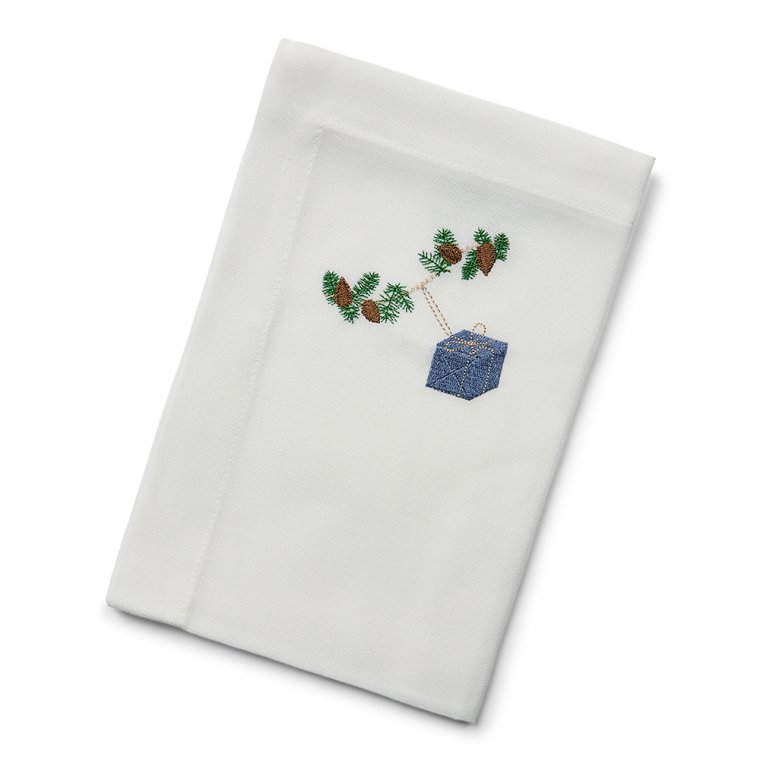 Juleserviet med bl gave