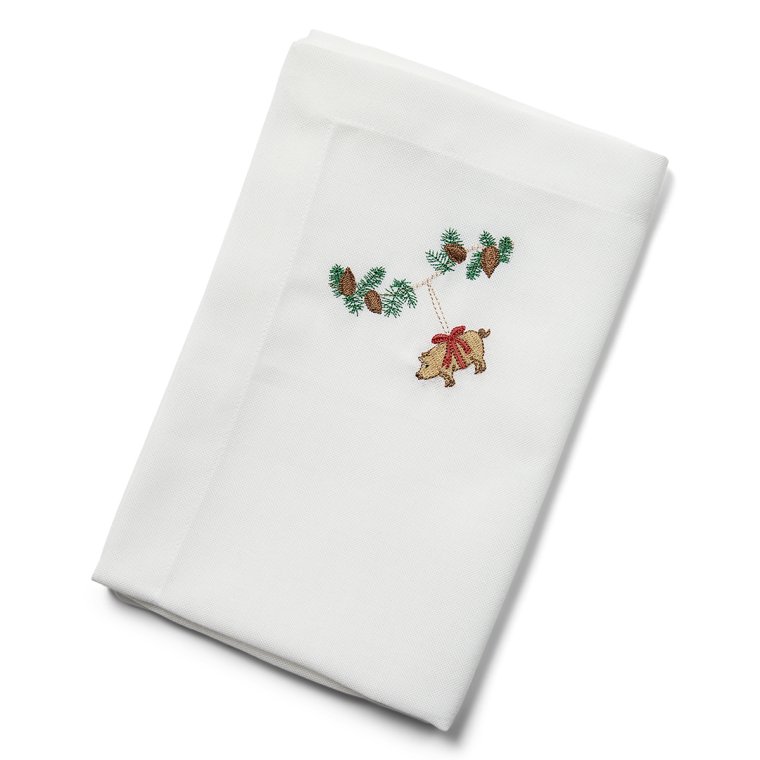 Juleserviet med marcipangris