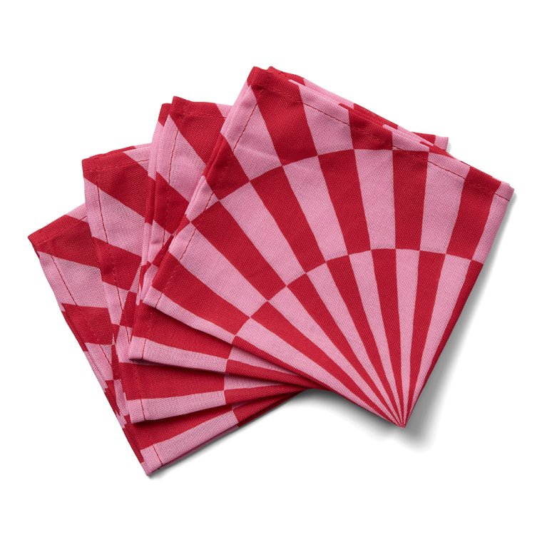 4 stk. rde cirkusservietter   magi til dit bord