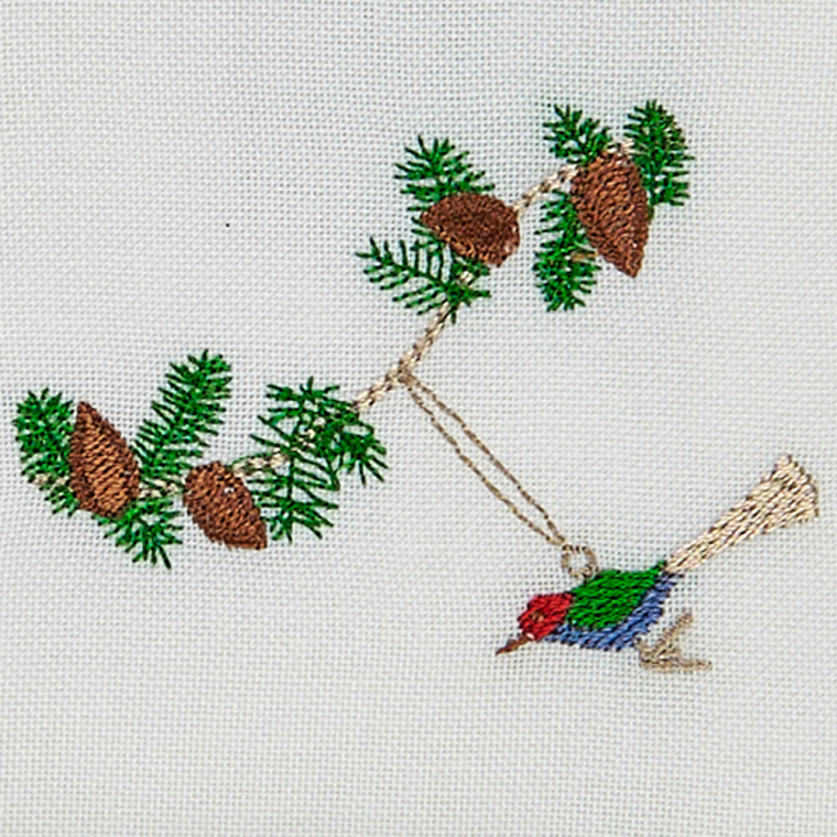 Juleserviet med fugl