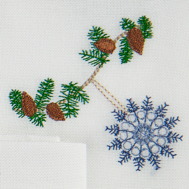 6 stk. juleservietter med bl motiver