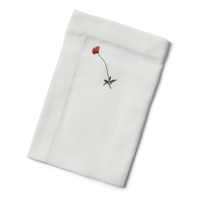 Flora serviet med valmue