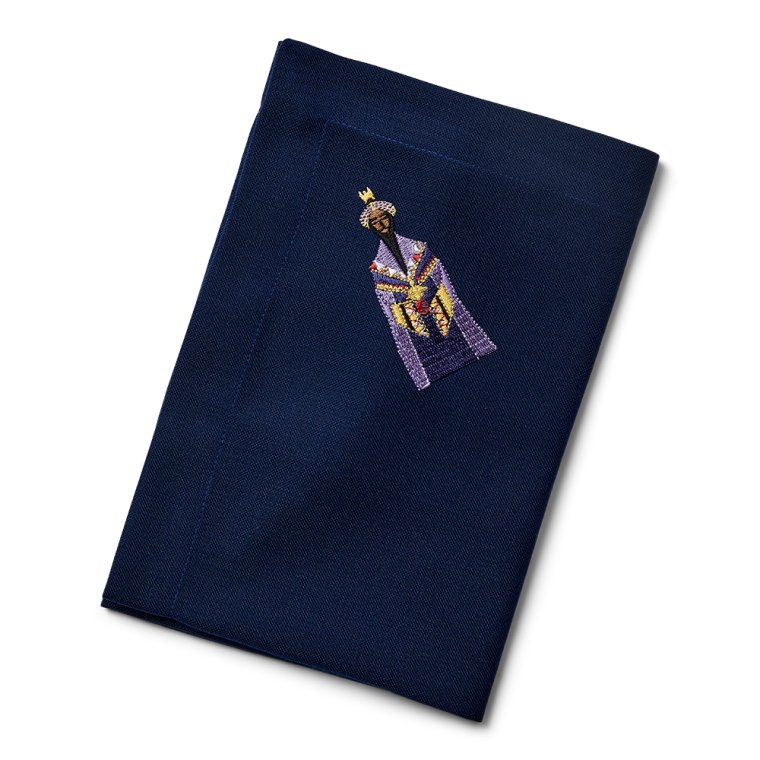 Midnattsbl servett med Caspar - Stardust