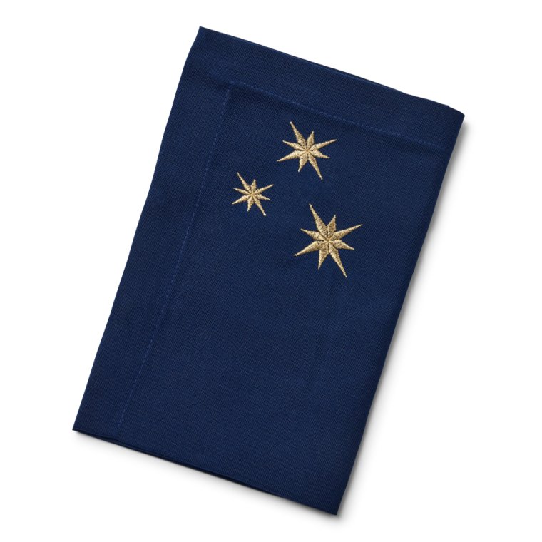 Midnatt bl Serviett med gullstjerner