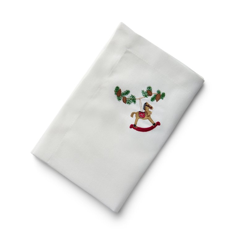 Juleserviett med gyngehest