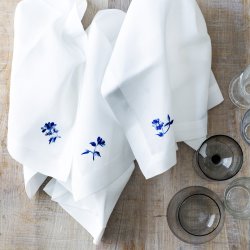 6 stk. servietter med blomster