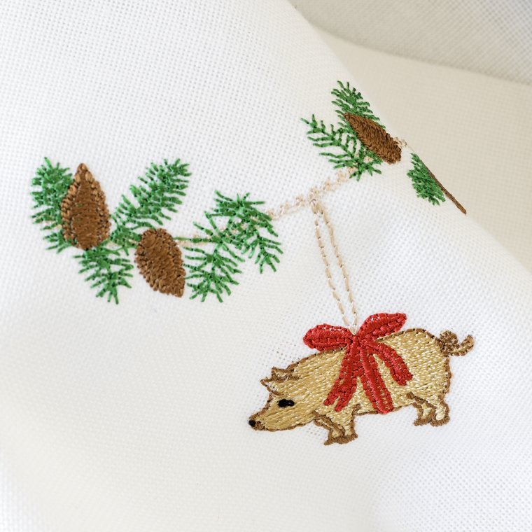 Juleserviet med marcipangris