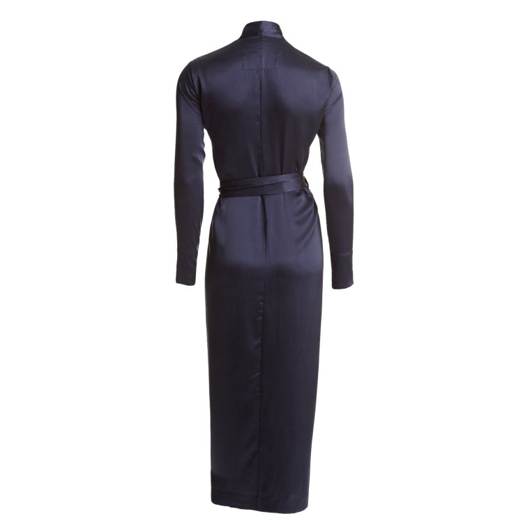 Julie Navy Sandwashed Silk