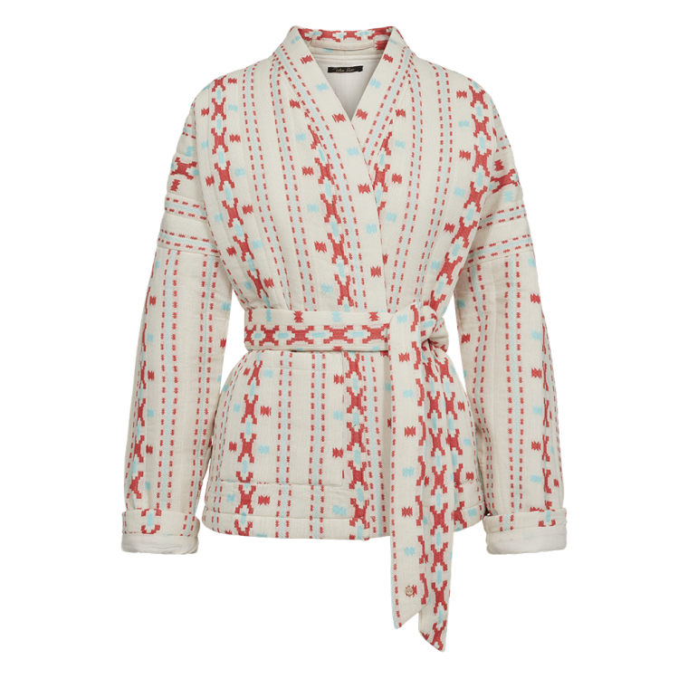 Simi Off-white Jacquard quilted cotton