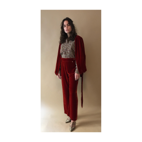 Sigrid Cayenne Silk Velvet Pants