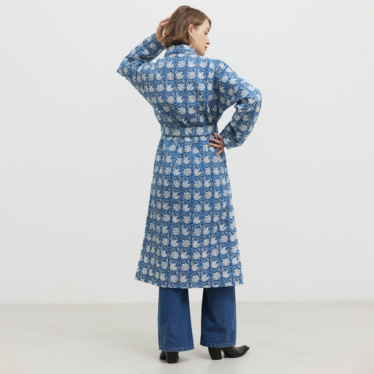 Simini dusty blue quilted cotton