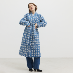 Simini dusty blue quilted cotton