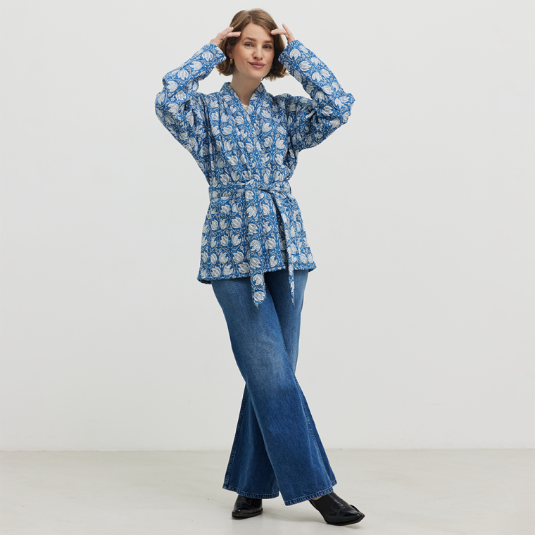 Simi dusty Blue quilted cotton