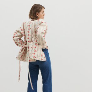 Simi Off-white Jacquard quilted cotton