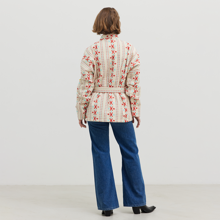 Simi Off-white Jacquard quilted cotton