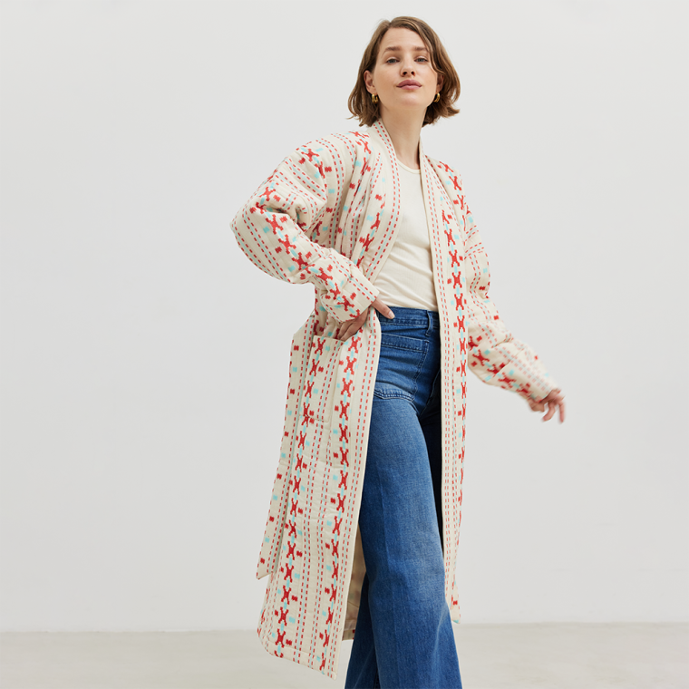 Simini Off-white Jacquard quilted cotton