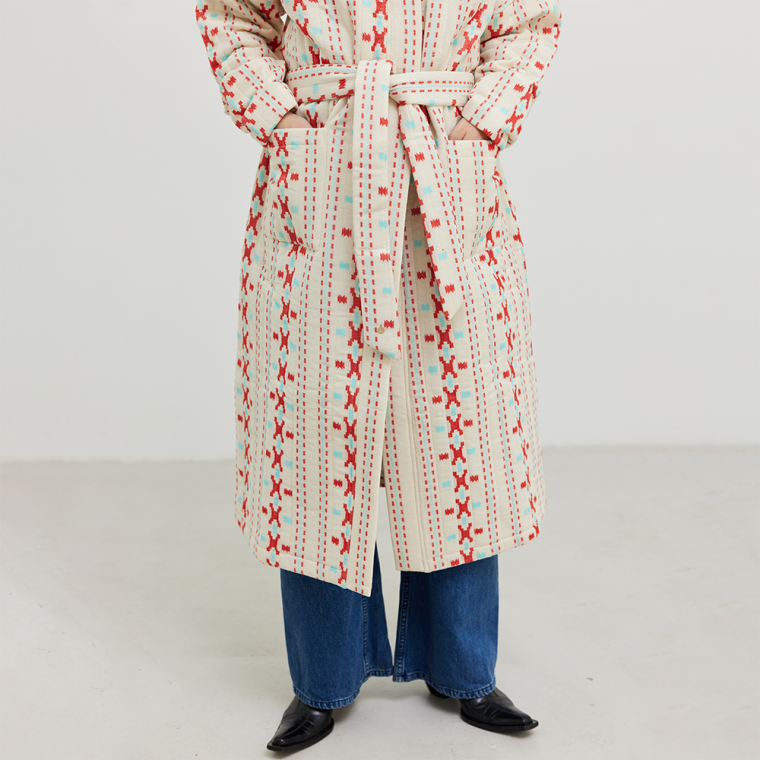 Simini Off-white Jacquard quilted cotton