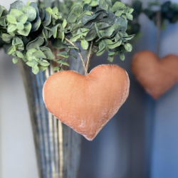 Silkevelourhjerte, rosa