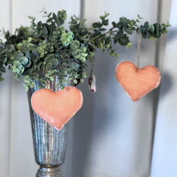 Silkevelourhjerte, rosa