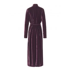 Luxury Dressing Gown Aubergine silk velvet