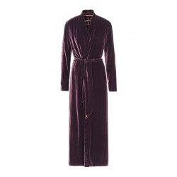 Luxury Dressing Gown Aubergine silk velvet