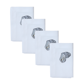 4 stk. servietter med �sters og perle