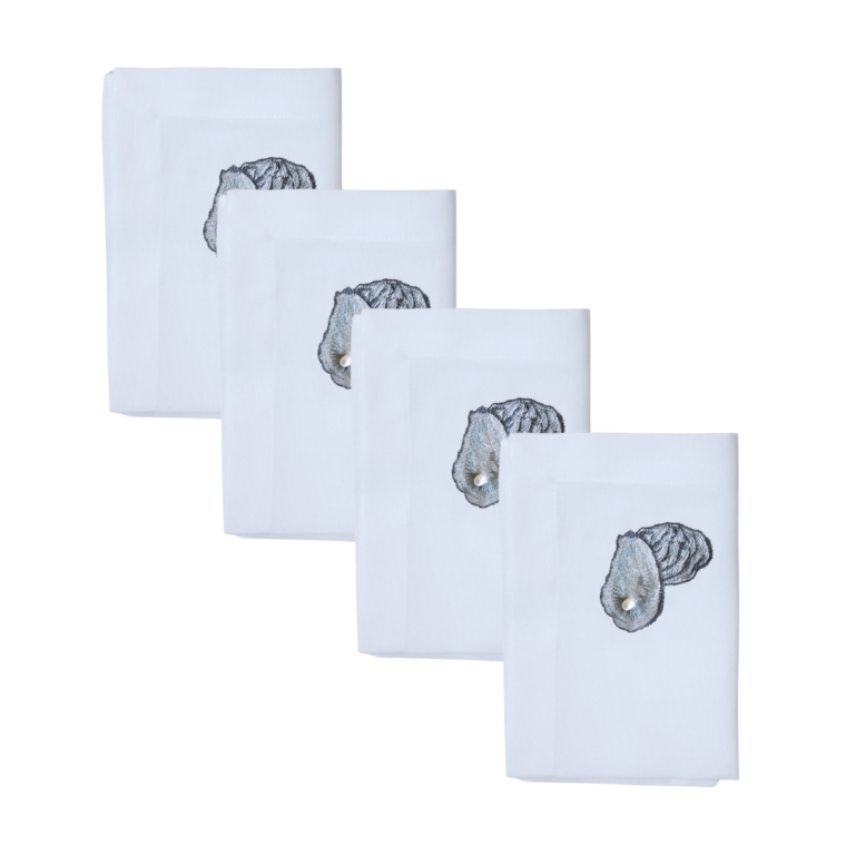 4 stk. servietter med �sters og perle
