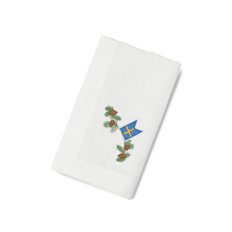 Julservett med svensk flagga