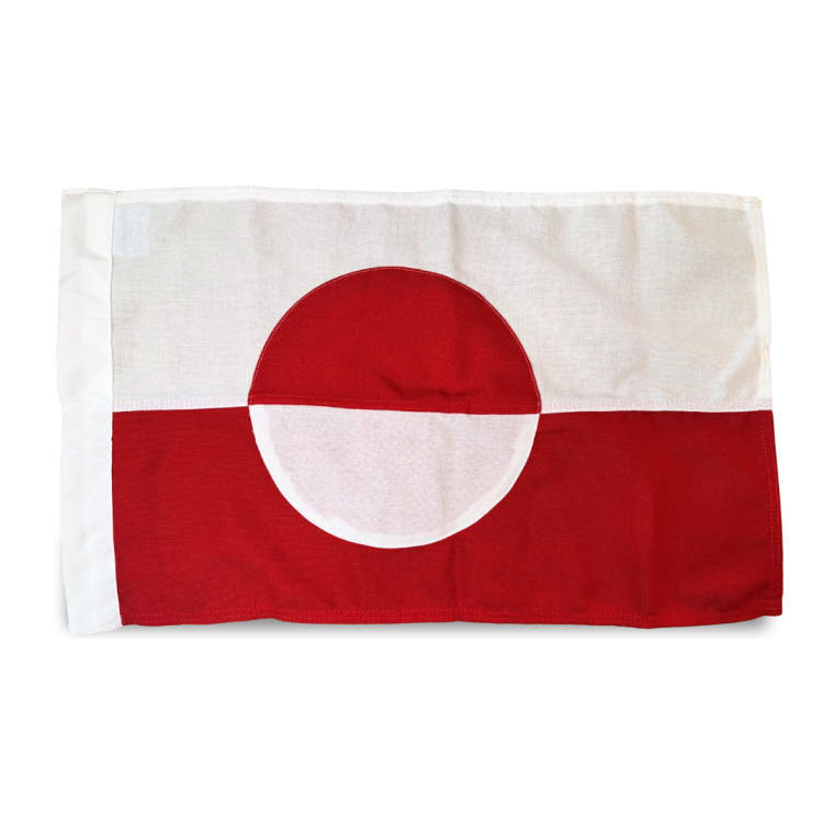 Gr�nlandsk facadeflag � syet i original flagdug