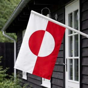 Facadestang med gr�nlandsk flag