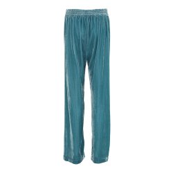 Sigrid Nordic blue Silk Velvet Pants