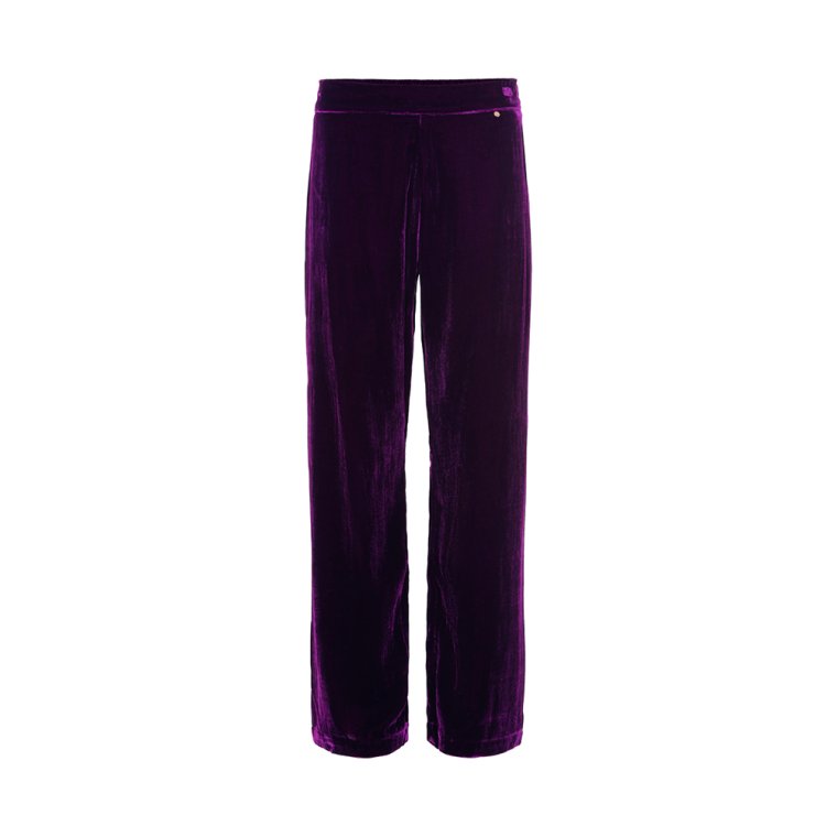 Sigrid Black Cherry Silk Velvet Pants